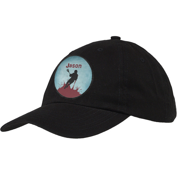 Custom Lacrosse Baseball Cap - Black (Personalized)