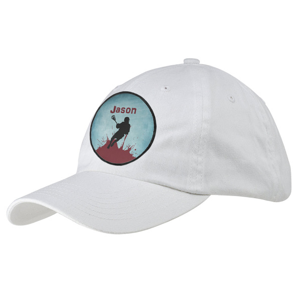 Custom Lacrosse Baseball Cap - White (Personalized)