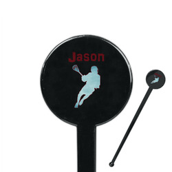 Lacrosse 7" Round Plastic Stir Sticks - Black - Double Sided (Personalized)