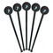 Lacrosse Black Plastic 7" Stir Stick - Round - Fan View