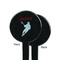 Lacrosse Black Plastic 7" Stir Stick - Single Sided - Round - Front & Back