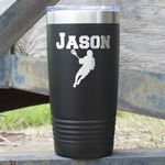 Lacrosse 20 oz Stainless Steel Tumbler - Black - Double Sided (Personalized)