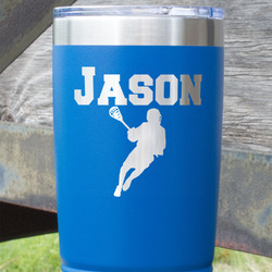 Lacrosse 20 oz Stainless Steel Tumbler - Royal Blue - Double Sided (Personalized)