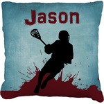 Lacrosse Faux-Linen Throw Pillow 16" (Personalized)