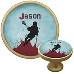 Lacrosse Cabinet Knob - Gold (Personalized)