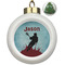 Lacrosse Ceramic Christmas Ornament - Xmas Tree (Front View)