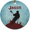 Lacrosse Ceramic Flat Ornament - Circle (Front)