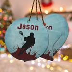 Lacrosse Ceramic Ornament w/ Name or Text