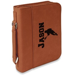 Lacrosse Leatherette Bible Cover with Handle & Zipper - Small - Single Sided (Personalized)