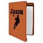 Lacrosse Leatherette Zipper Portfolio with Notepad - Double Sided (Personalized)