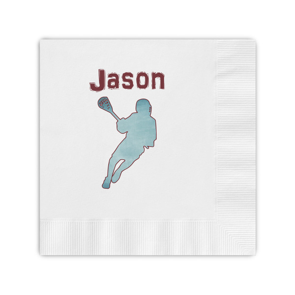 Custom Lacrosse Coined Cocktail Napkins (Personalized)