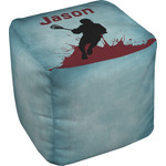 Lacrosse Cube Pouf Ottoman - 13" (Personalized)