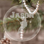 Lacrosse Engraved Glass Ornament (Personalized)