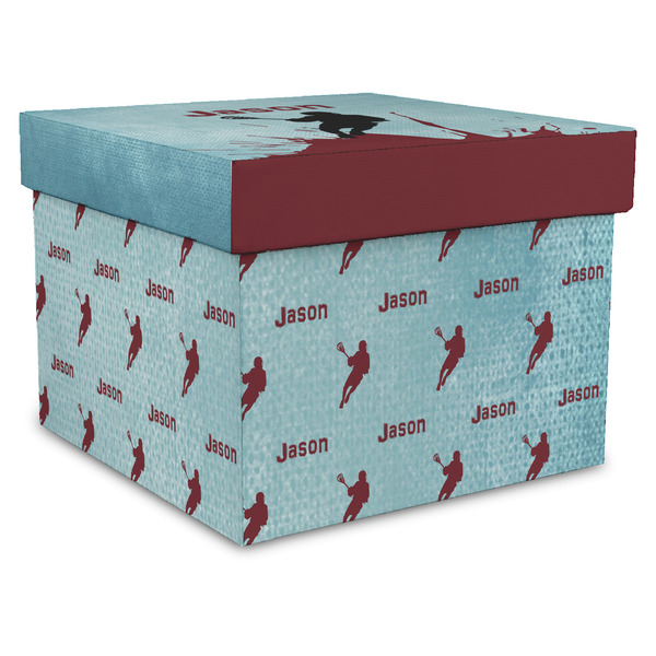 Custom Lacrosse Gift Box with Lid - Canvas Wrapped - XX-Large (Personalized)