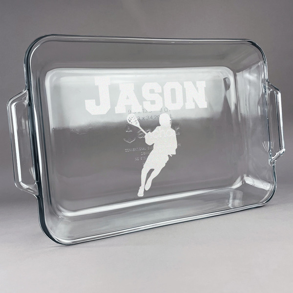 Custom Lacrosse Glass Baking and Cake Dish (Personalized)