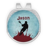 Lacrosse Golf Ball Marker - Hat Clip - Silver