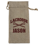 Lacrosse Large Burlap Gift Bag - Front (Personalized)