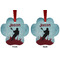 Lacrosse Metal Paw Ornament - Front and Back