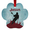 Lacrosse Metal Paw Ornament - Front