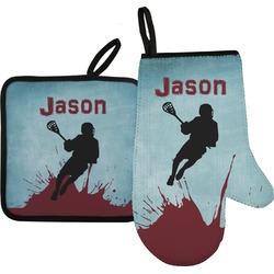 Lacrosse Oven Mitt & Pot Holder Set w/ Name or Text