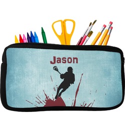 Lacrosse Neoprene Pencil Case - Small w/ Name or Text