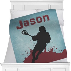 Lacrosse Minky Blanket - Toddler / Throw - 60"x50" - Single Sided (Personalized)