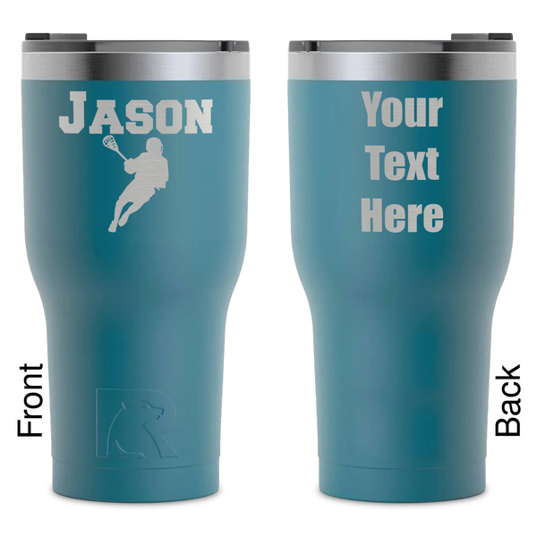 Custom Lacrosse RTIC Tumbler - Dark Teal - Laser Engraved - Double-Sided (Personalized)