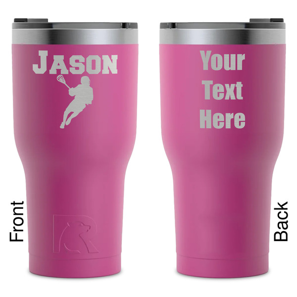 Custom Lacrosse RTIC Tumbler - Magenta - Laser Engraved - Double-Sided (Personalized)