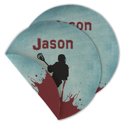 Lacrosse Round Linen Placemat - Double Sided (Personalized)