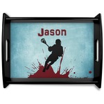 Lacrosse Black Wooden Tray - Large (Personalized)