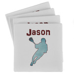 Lacrosse Absorbent Stone Coasters - Set of 4 (Personalized)