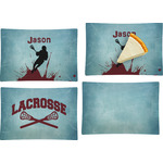 Lacrosse Set of 4 Glass Rectangular Appetizer / Dessert Plate (Personalized)