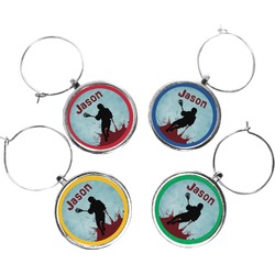 Lacrosse Wine Charms (Set of 4) (Personalized)