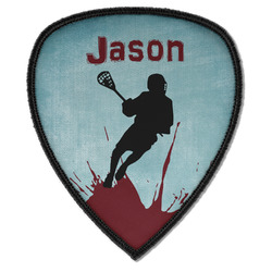 Lacrosse Iron on Shield Patch A w/ Name or Text