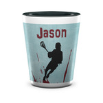 Lacrosse Ceramic Shot Glass - 1.5 oz - Two Tone - Single (Personalized)