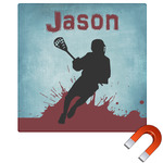 Lacrosse Square Car Magnet - 6" (Personalized)