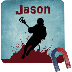 Lacrosse Square Fridge Magnet (Personalized)