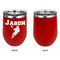 Lacrosse Stainless Wine Tumblers - Red - Single Sided - Approval