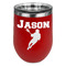 Lacrosse Stainless Wine Tumblers - Red - Single Sided - Front