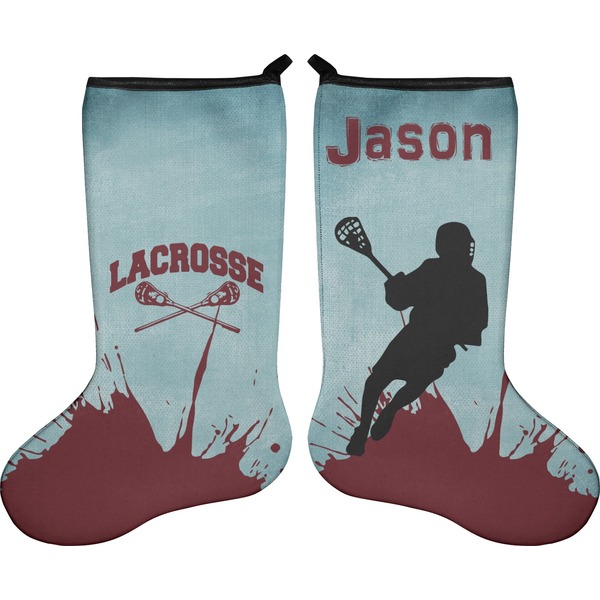 Custom Lacrosse Holiday Stocking - Double-Sided - Neoprene (Personalized)