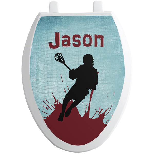 Custom Lacrosse Toilet Seat Decal - Elongated (Personalized)