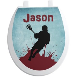 Lacrosse Toilet Seat Decal - Round (Personalized)