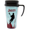 Lacrosse Travel Mug with Black Handle - Front