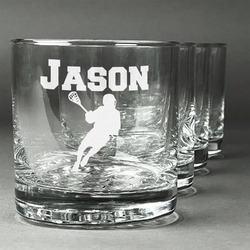 Lacrosse Whiskey Glasses (Set of 4) (Personalized)