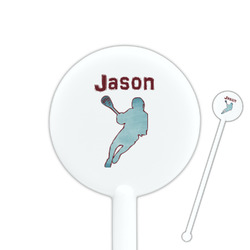 Lacrosse 5.5" Round Plastic Stir Sticks - White - Double Sided (Personalized)