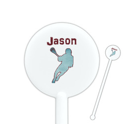 Lacrosse 5.5" Round Plastic Stir Sticks - White - Single Sided (Personalized)