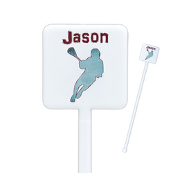 Lacrosse Square Plastic Stir Sticks - Double Sided (Personalized)