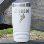 Lacrosse 20 oz Stainless Steel Tumbler - White - Double Sided (Personalized)