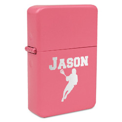 Lacrosse Windproof Lighter - Pink - Double Sided & Lid Engraved (Personalized)