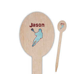 Lacrosse Oval Wooden Food Picks - Single Sided (Personalized)